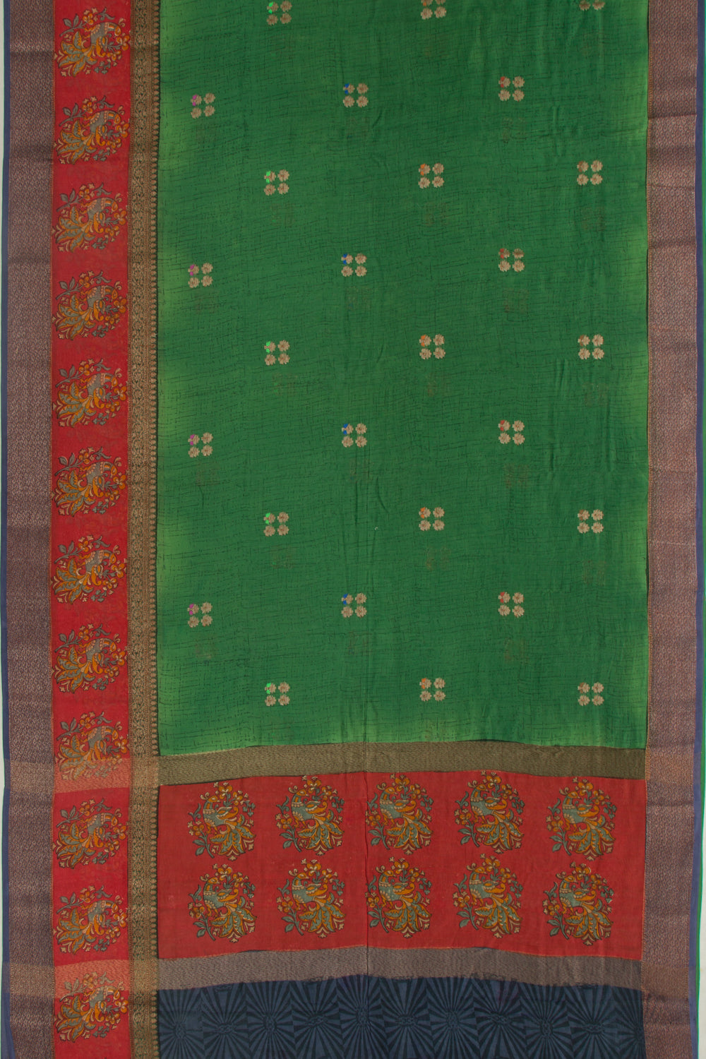 Chanderi Silk Butta Green Saree