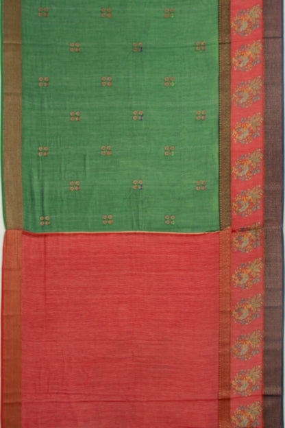Chanderi Silk Butta Green Saree