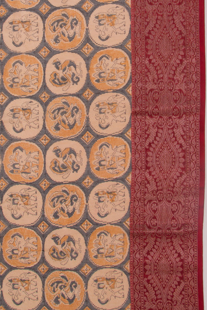 Chanderi Silk Printed Black Saree