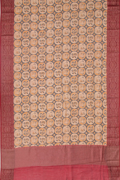 Chanderi Silk Printed Black Saree