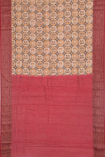 Chanderi Silk Printed Black Saree