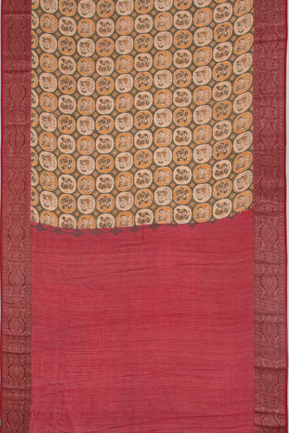 Chanderi Silk Printed Green Saree