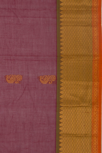 Mangalgiri Cotton Butta Maroon Saree