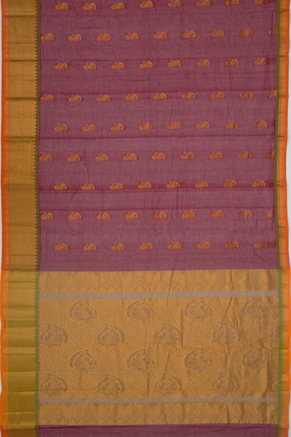 Mangalgiri Cotton Butta Maroon Saree