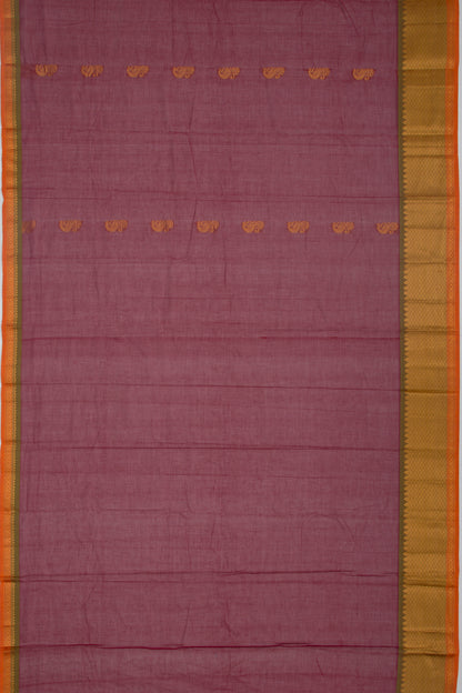 Mangalgiri Cotton Butta Maroon Saree