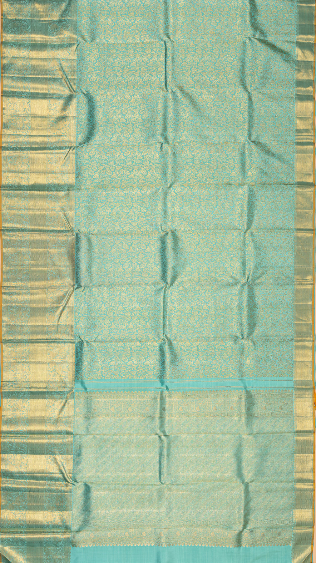 Kanchipuram Silk Brocade Sky Blue Saree