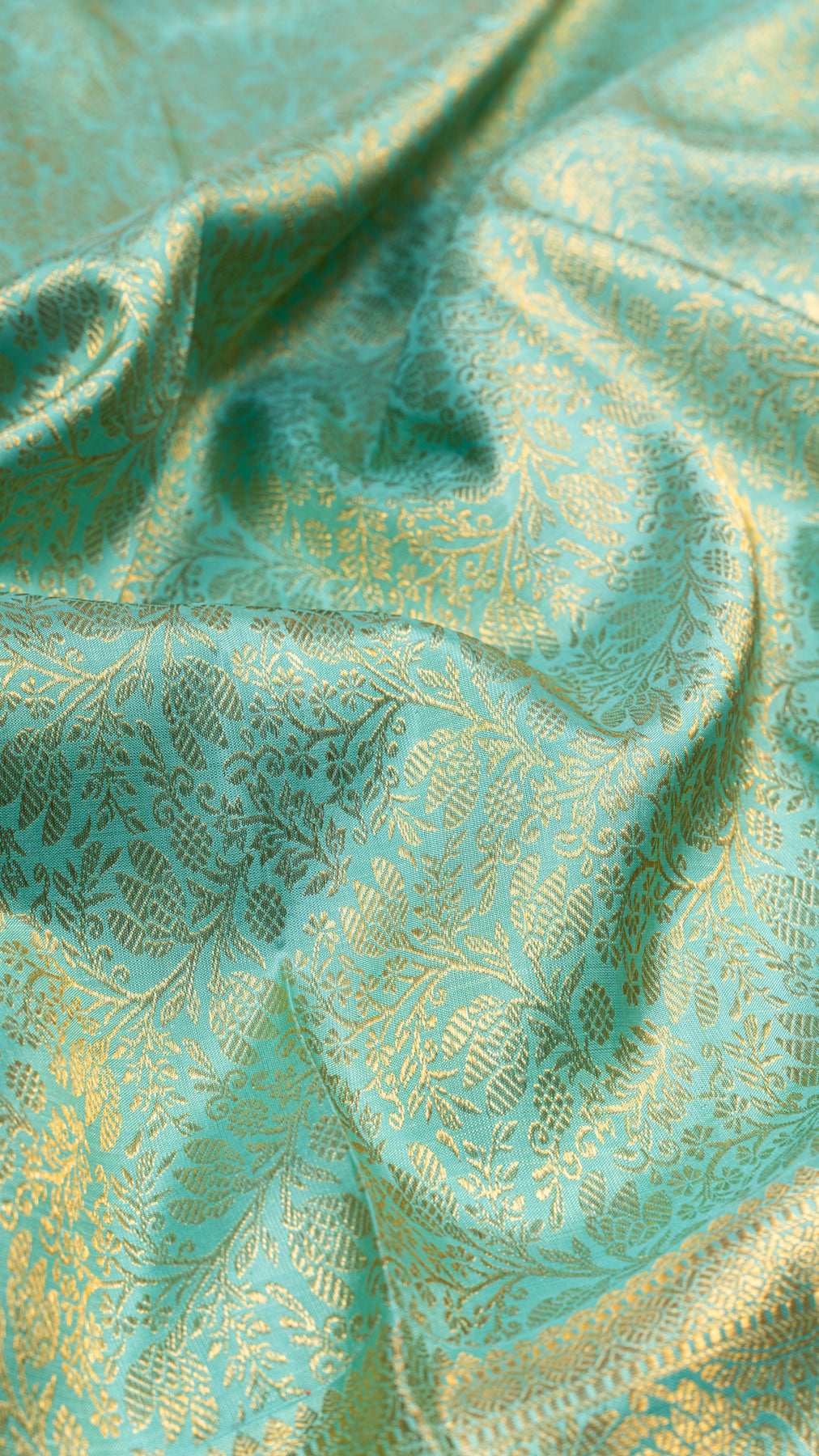 Kanchipuram Silk Brocade Sky Blue Saree