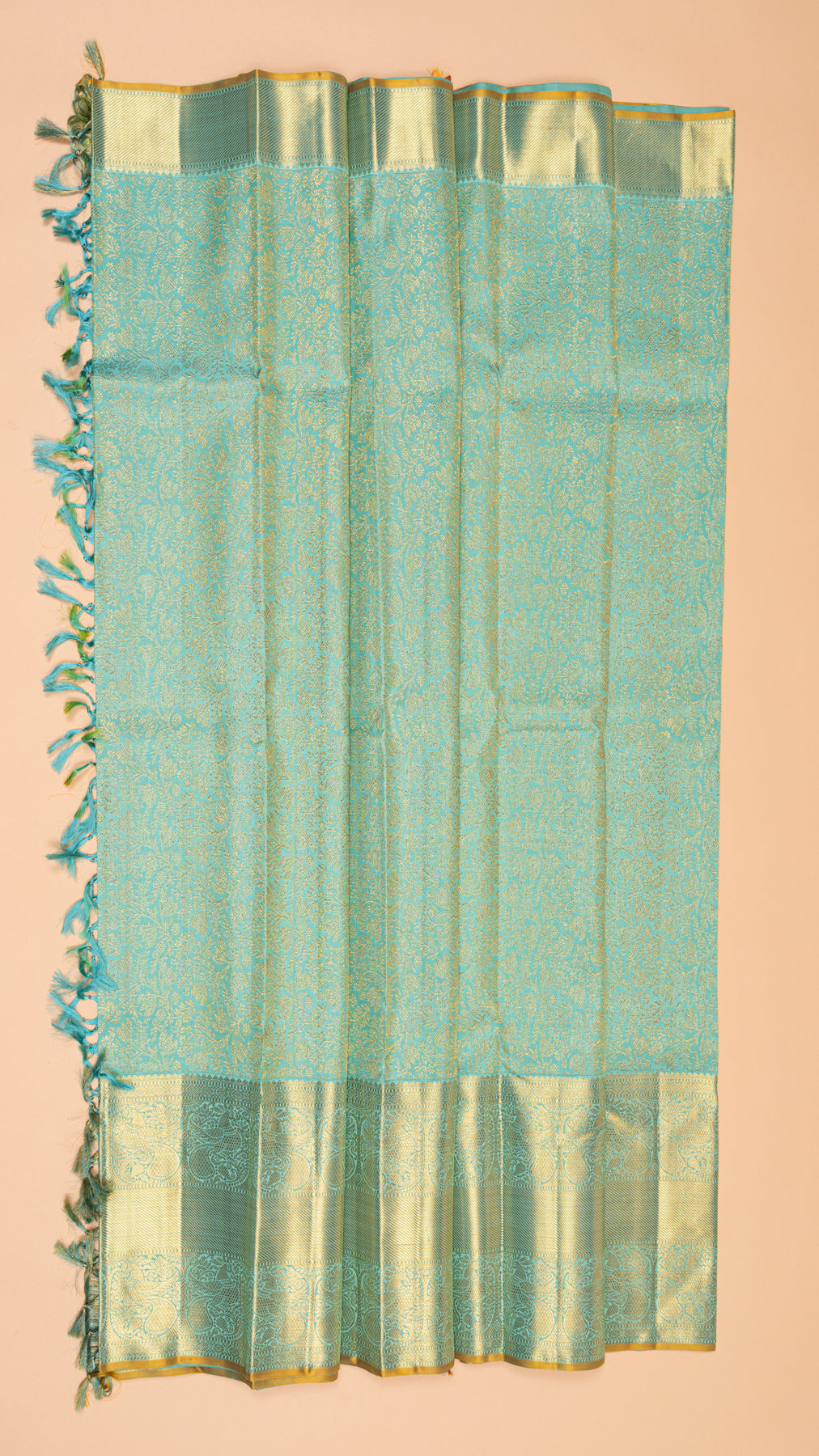 Kanchipuram Silk Brocade Sky Blue Saree