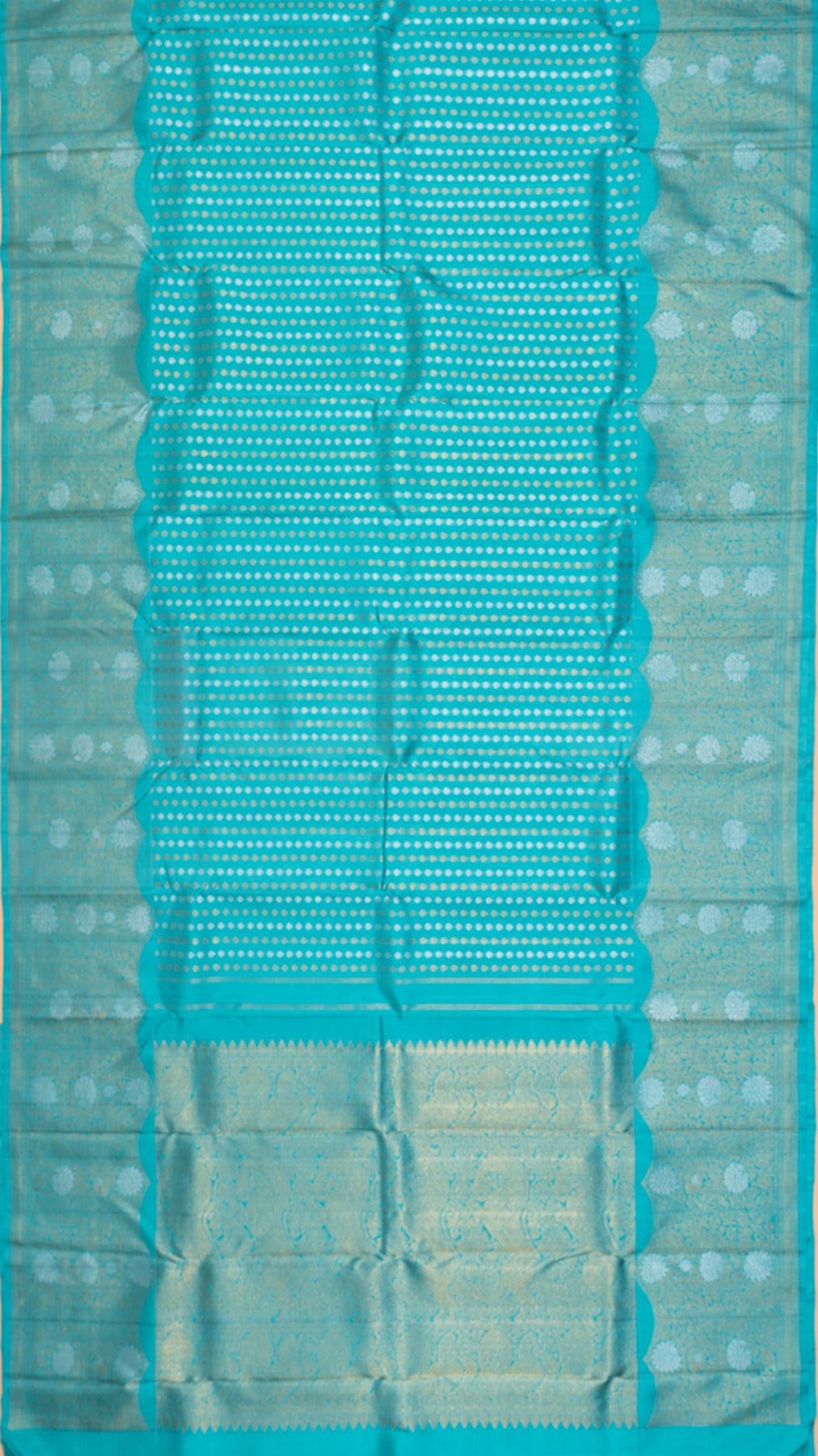 Kanchipuram Silk Brocade Sky Blue Saree