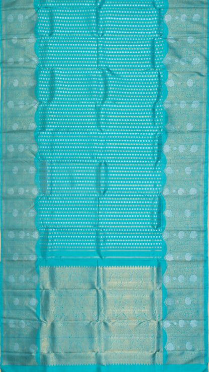 Kanchipuram Silk Brocade Sky Blue Saree