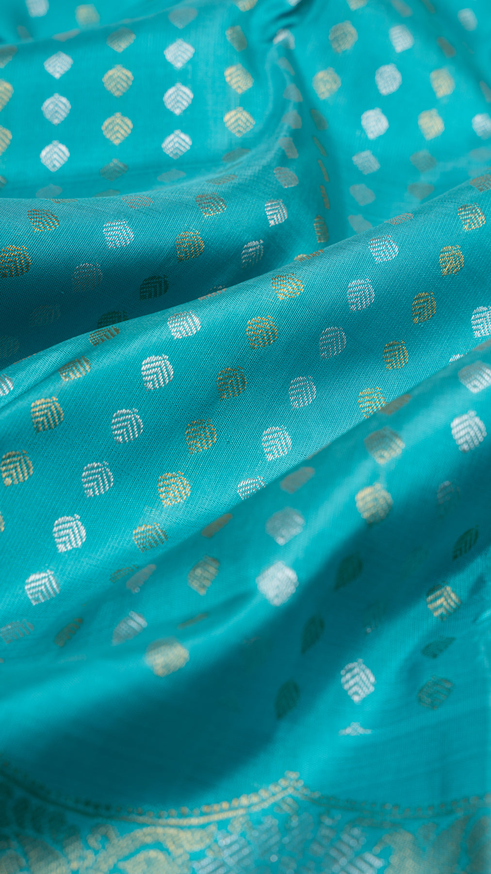 Kanchipuram Silk Brocade Sky Blue Saree
