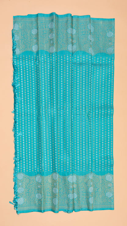 Kanchipuram Silk Brocade Sky Blue Saree