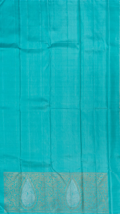 Kanchipuram Silk Brocade Sky Blue Saree