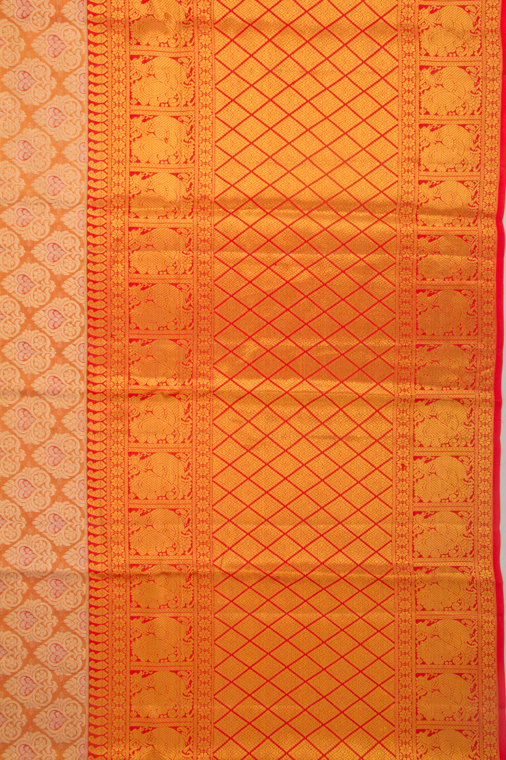 Taranga Kanchi Silk Tissue Brocade Orange Saree