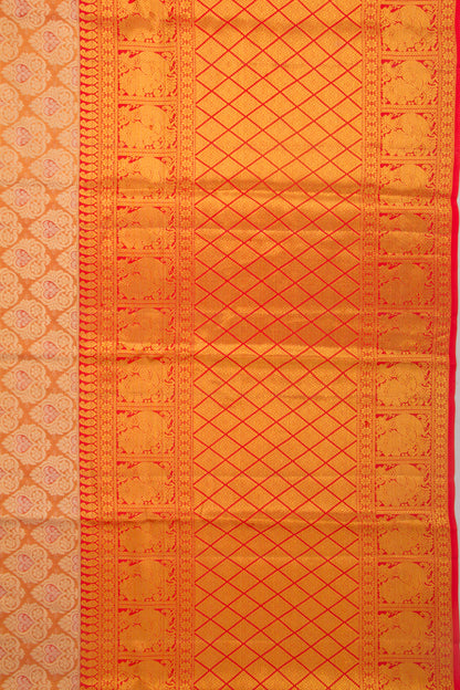 Taranga Kanchi Silk Tissue Brocade Orange Saree