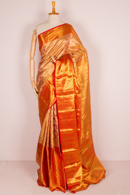 Taranga Kanchi Silk Tissue Brocade Orange Saree