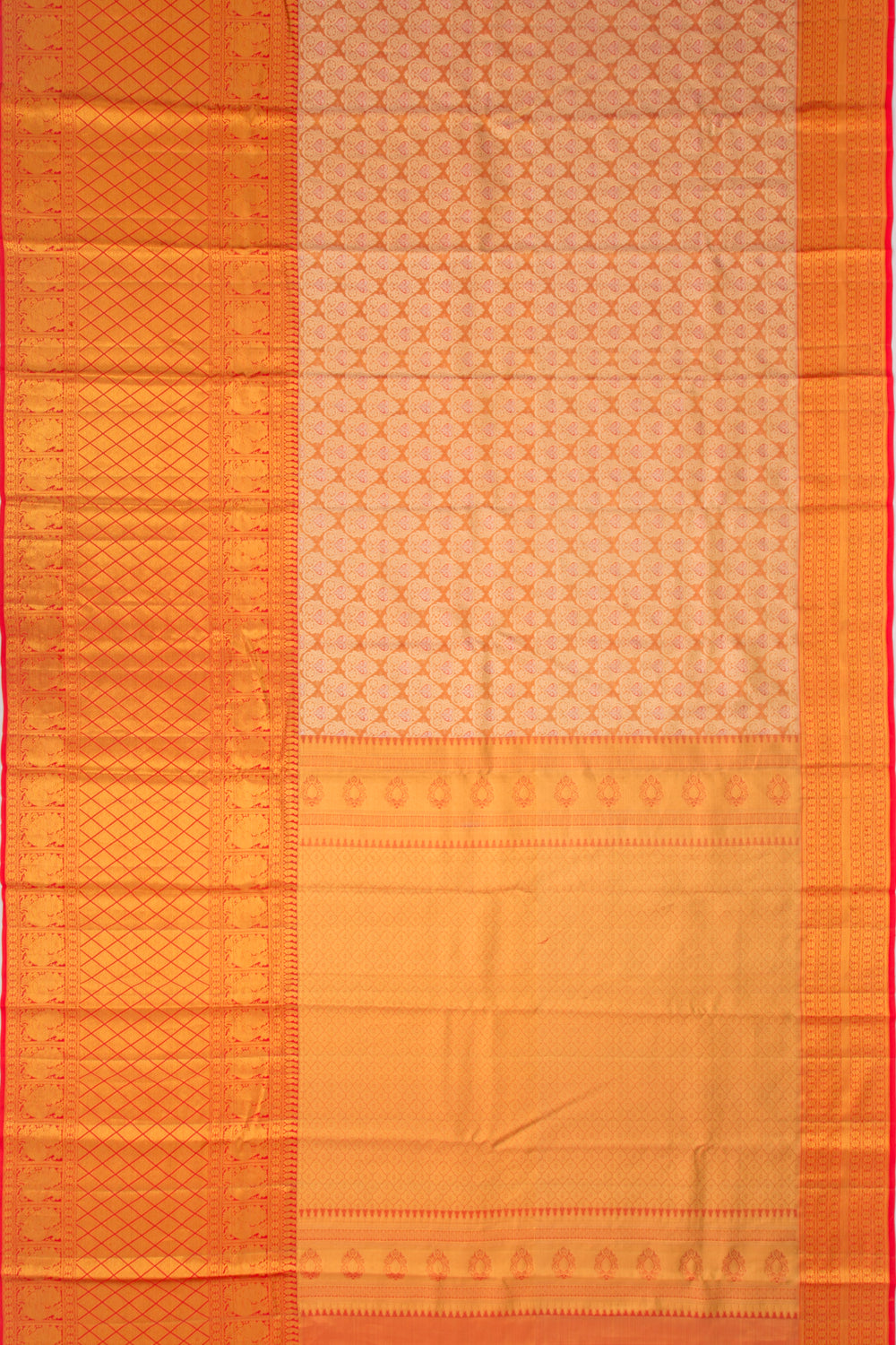 Taranga Kanchi Silk Tissue Brocade Orange Saree