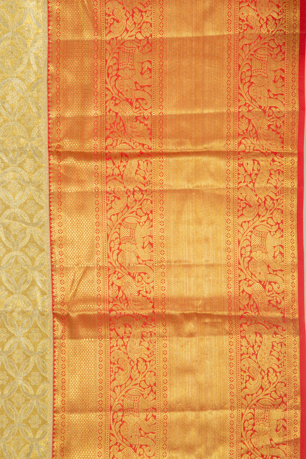 Taranga Kanchi Silk Tissue Brocade Gold Saree