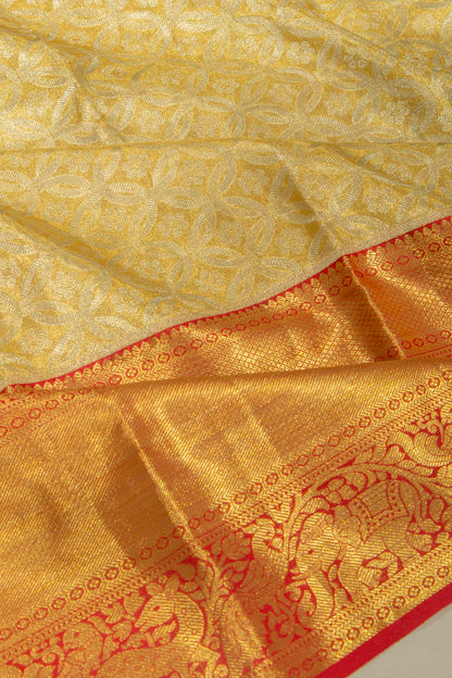 Taranga Kanchi Silk Tissue Brocade Gold Saree