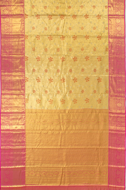 Taranga Kanchi Silk Tissue Brocade Gold Saree