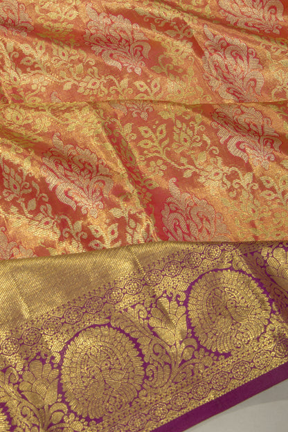 Taranga Kanchi Silk Tissue Brocade Pink Saree