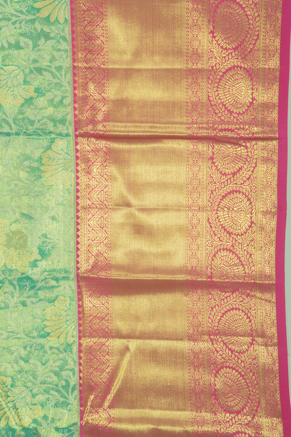 Taranga Kanchi Silk Tissue Jaal Pastel Blue Saree