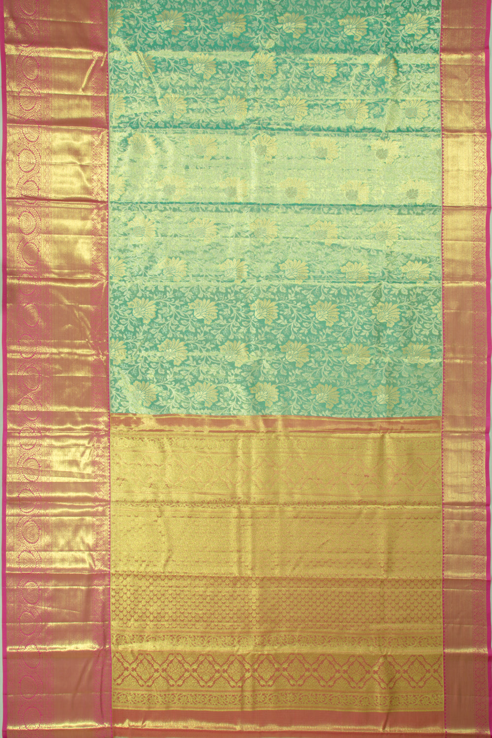 Taranga Kanchi Silk Tissue Jaal Pastel Blue Saree