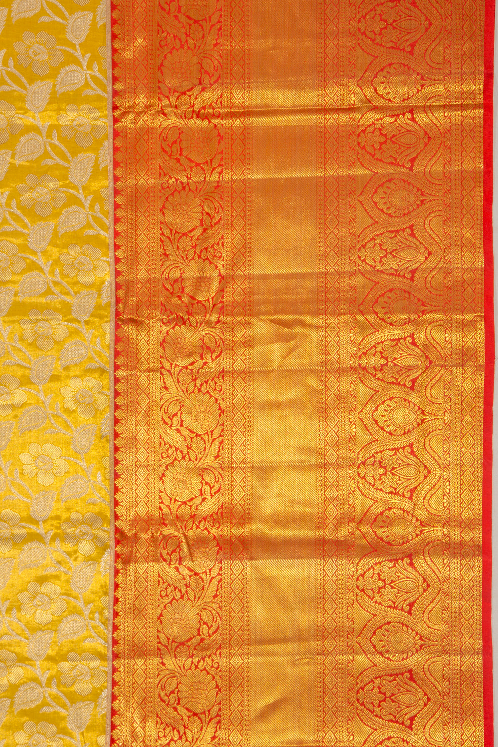 Taranga Kanchi Silk Tissue Jaal Gold Saree