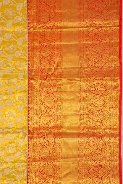 Taranga Kanchi Silk Tissue Jaal Gold Saree