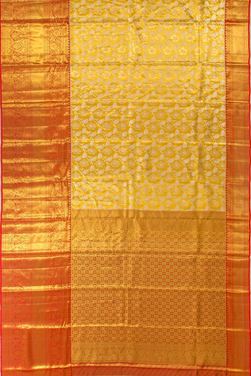 Taranga Kanchi Silk Tissue Jaal Gold Saree