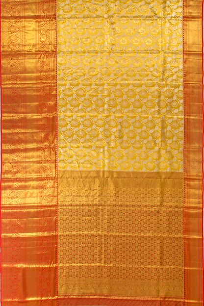 Taranga Kanchi Silk Tissue Jaal Gold Saree