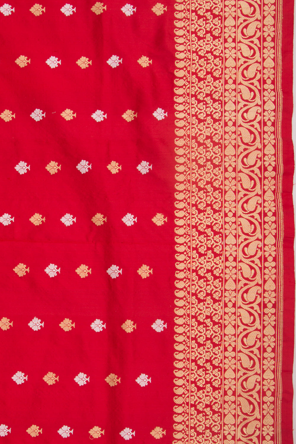 Banarasi Silk Kadwa Butta Red Saree