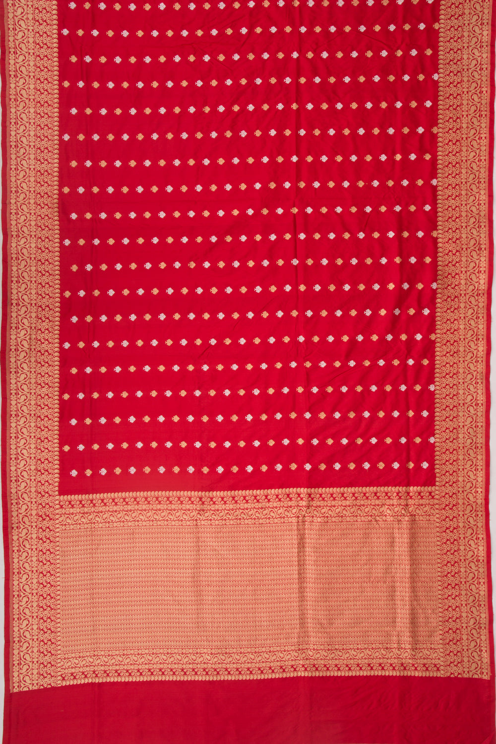 Banarasi Silk Kadwa Butta Red Saree