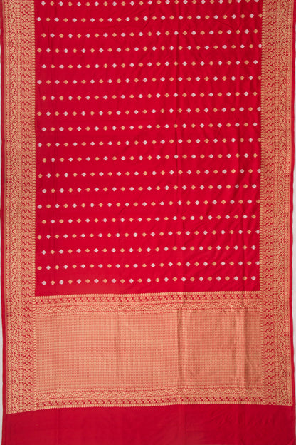 Banarasi Silk Kadwa Butta Red Saree