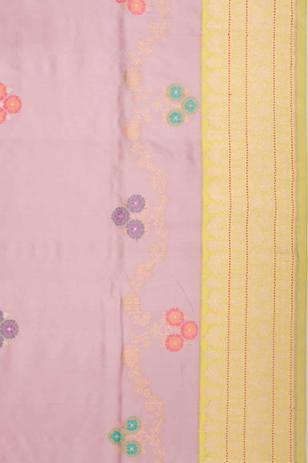 Banarasi Silk Kadwa Jaal Lavender Saree