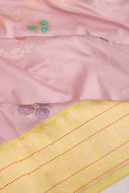 Banarasi Silk Kadwa Jaal Lavender Saree