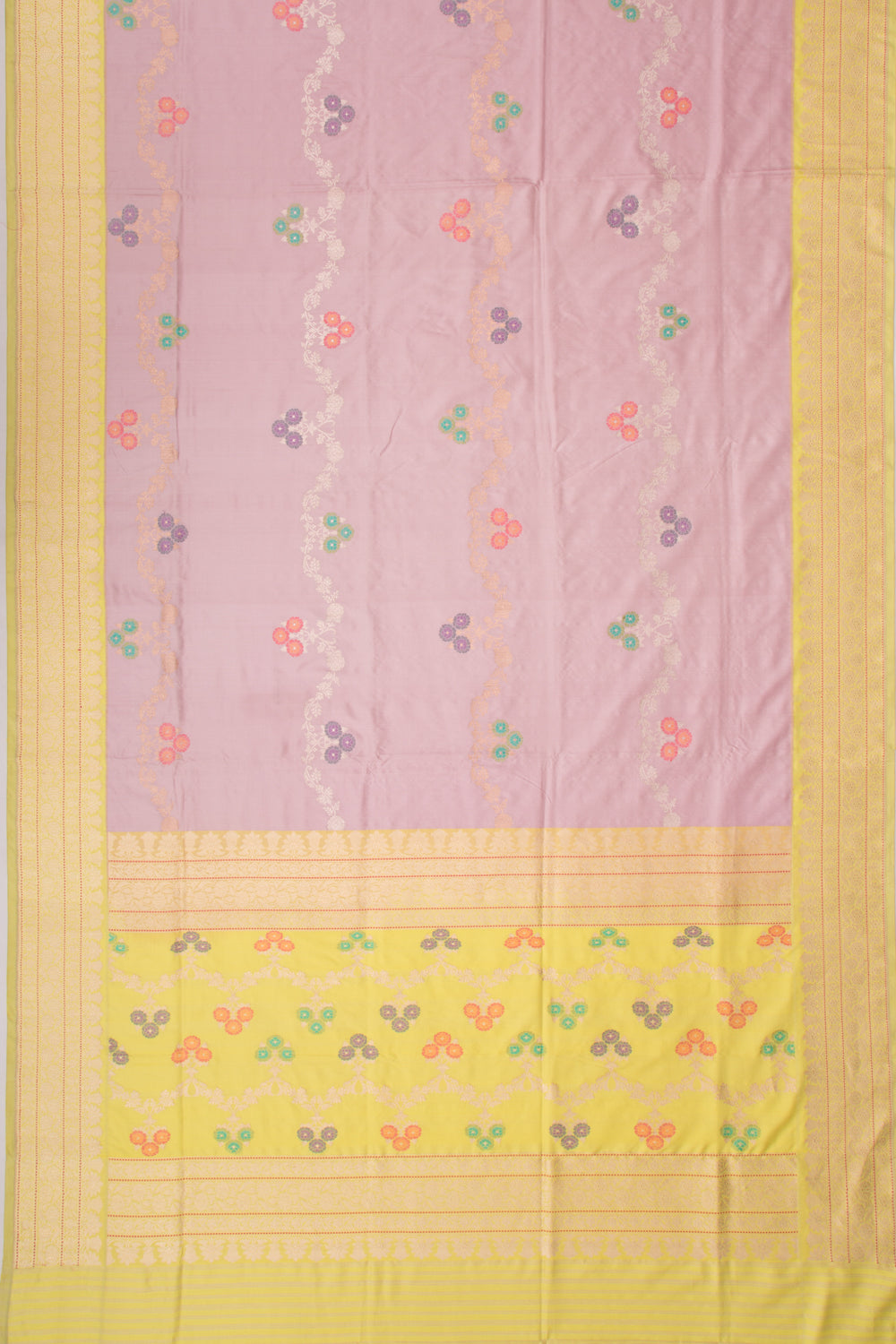 Banarasi Silk Kadwa Jaal Lavender Saree