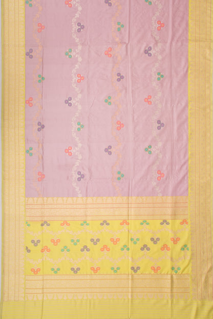 Banarasi Silk Kadwa Jaal Lavender Saree