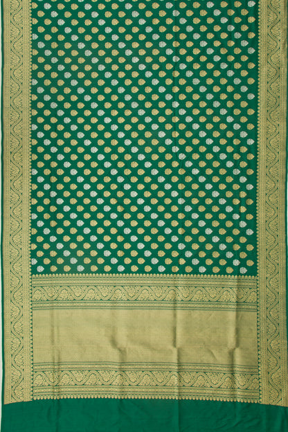 Banarasi Silk Kadwa Butta Green Saree