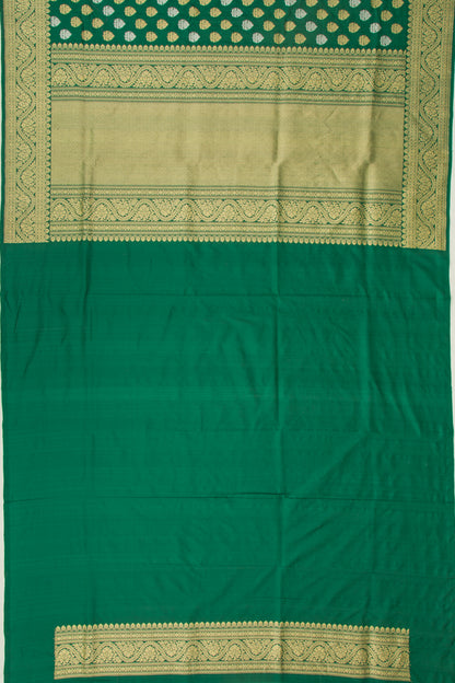 Banarasi Silk Kadwa Butta Green Saree