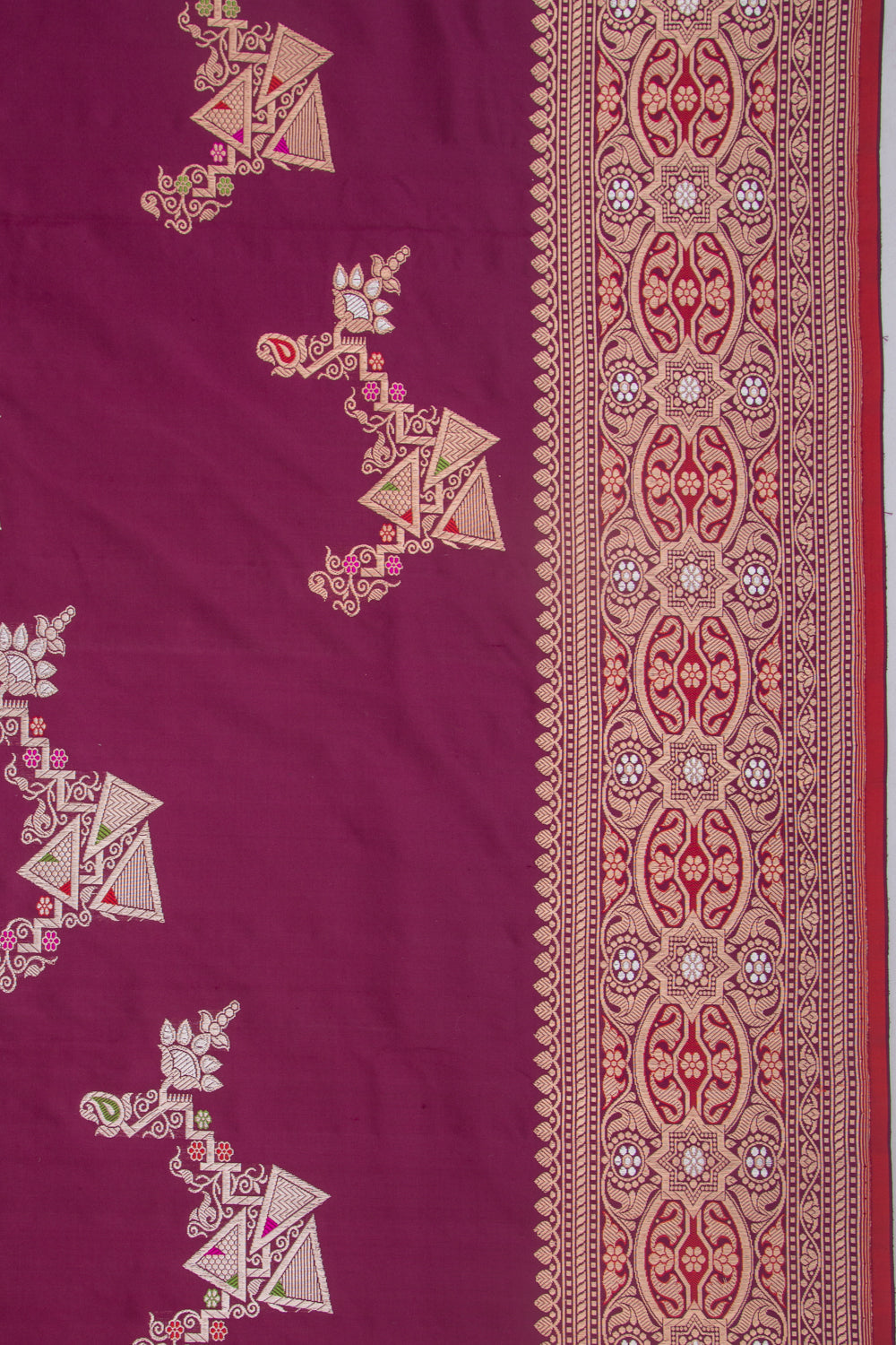 Banarasi Silk Kadwa Jaal Burgundy Saree