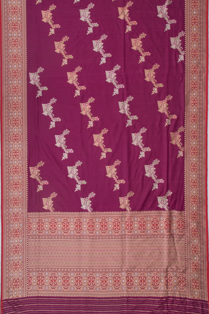 Banarasi Silk Kadwa Jaal Burgundy Saree