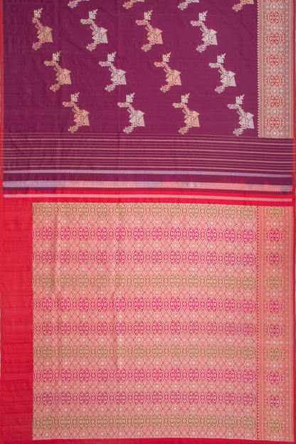 Banarasi Silk Kadwa Jaal Burgundy Saree