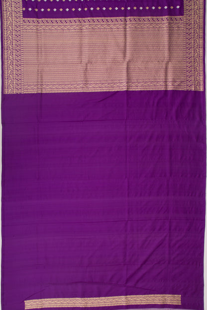 Banarasi Silk Kadwa Butta Purple Saree