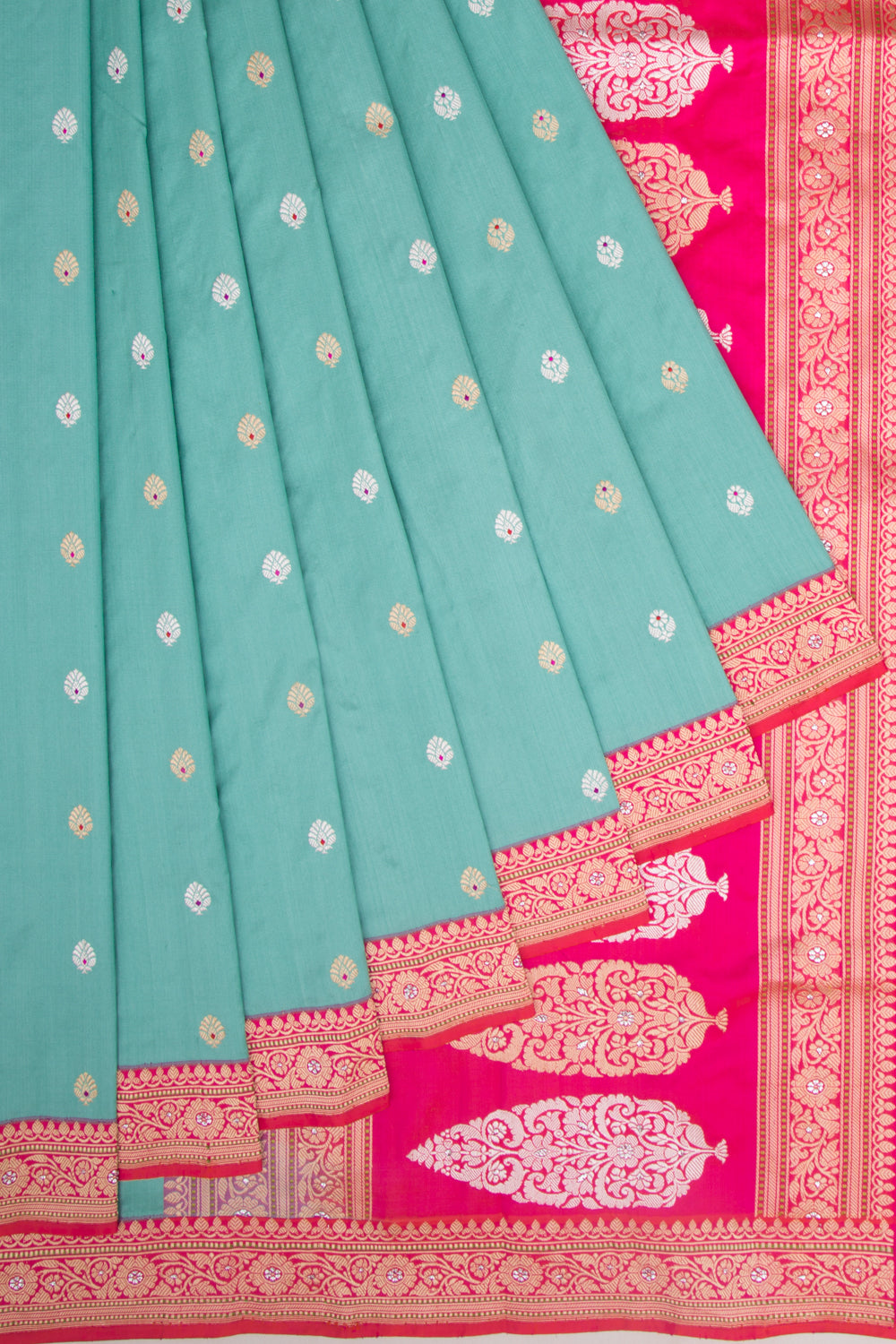 Banarasi Silk Kadwa Butta Sky Blue Saree
