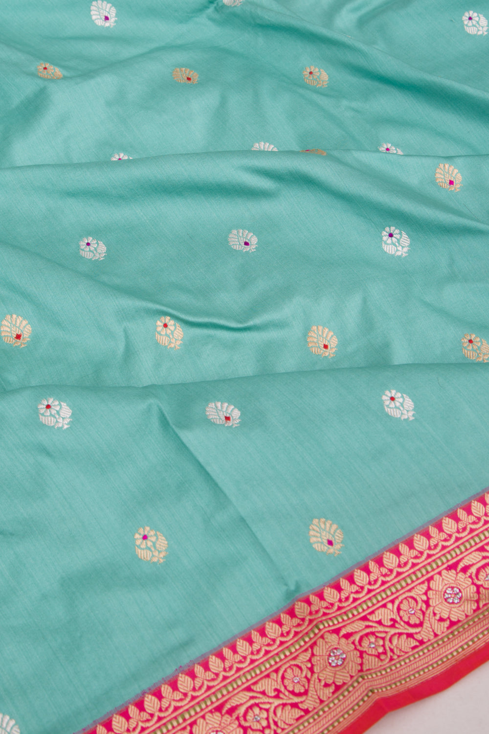 Banarasi Silk Kadwa Butta Sky Blue Saree