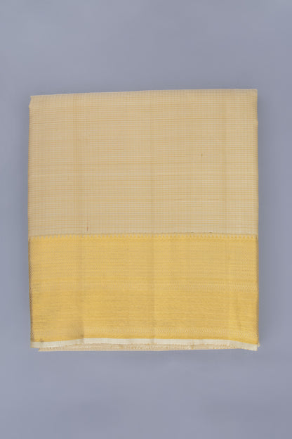 Kanchipuram Silk Checks Cream Dhoti 9X3 Muzham
