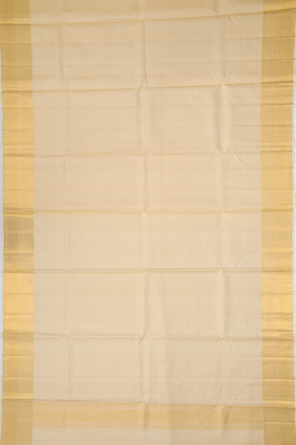 Kanchipuram Silk Checks Cream Dhoti 9X3 Muzham