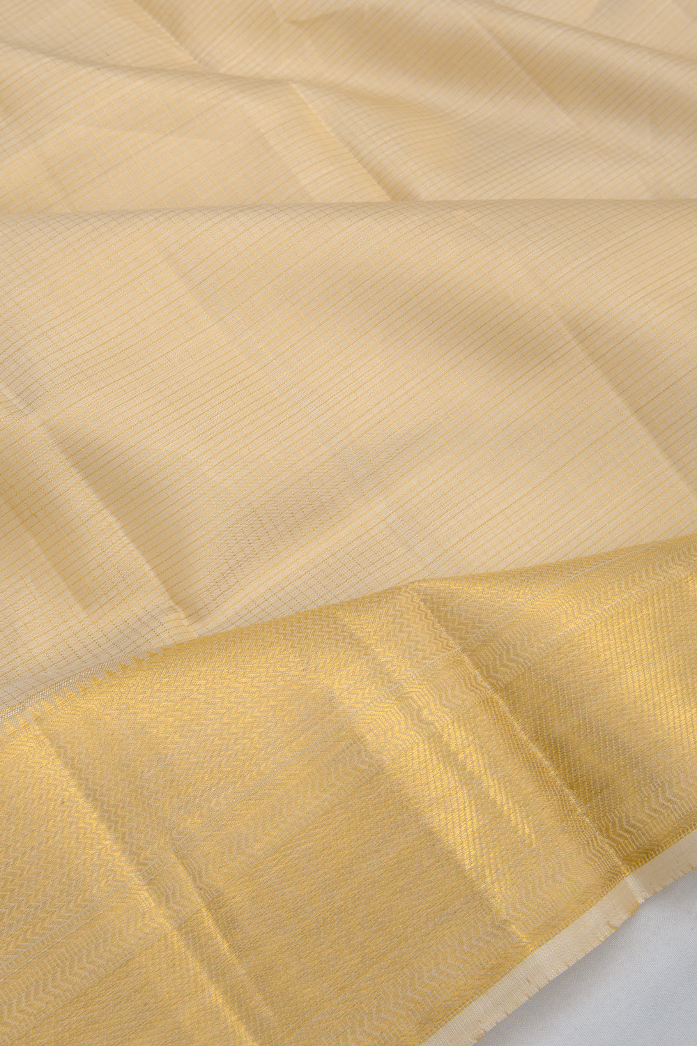 Kanchipuram Silk Checks Cream Dhoti