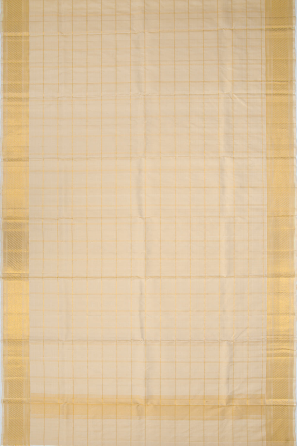 Kanchipuram Silk Checks Cream Dhoti 9X3 Muzham